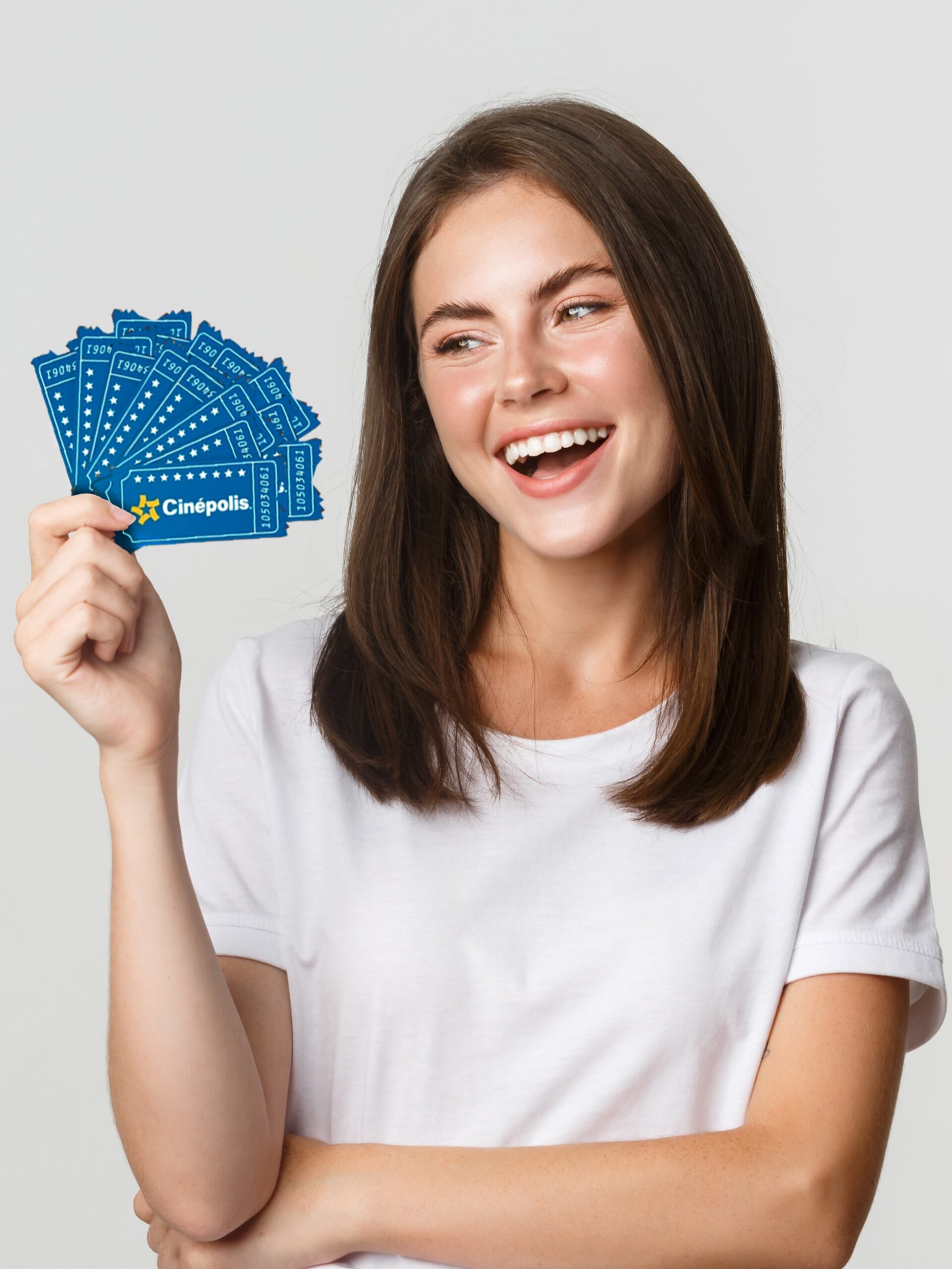 attractive-happy-brunette-girl-laughing-holding-credit-card-white